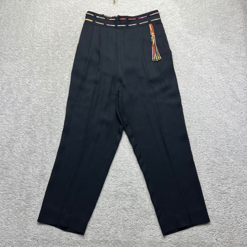 VINTAGE Platinum by Dorothy Schoelen Pants Womens 10 Black High Waist Pleated